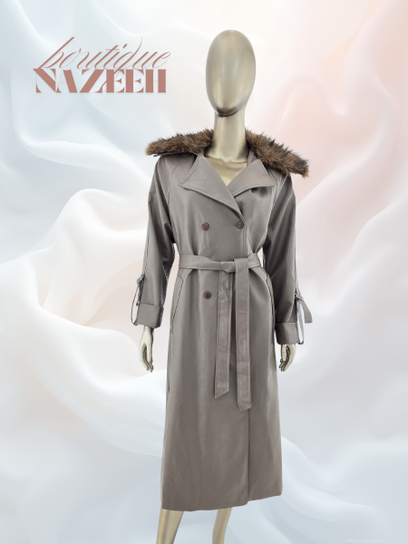 جكيت جلد طويل فاخر